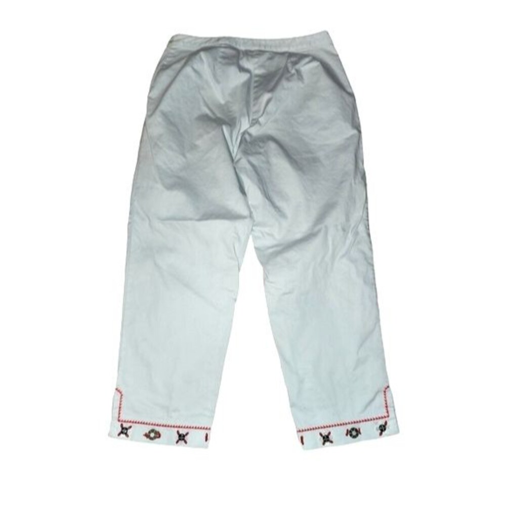 Ruby Rd. White and Red Beaded Capris Size 6 - Picture 2 of 5